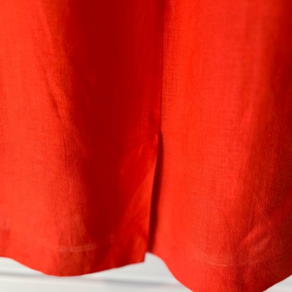 Loft - Orange Linen Tailored Sundress Sz 6 w/ Pockets - Picture 10 of 12